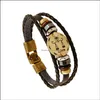 Charm-Armbänder Sternzeichen Retro geflochtenes Armband Mode Metallschnalle Handschmuck Nanashop Drop Lieferung Dh9Rg