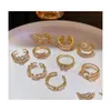 Cluster Rings Vintage Finger for Women Girl Punk Hip Hop Opening Justerbar v￤vring Ring Statement Smyckesg￥va Drop Delivery Otapf