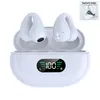 TWS Mini Wireless Earphone Clip-On Bone Conduktion Bluetooth Hörlurar Touch Digital Display Sports Driver Earhook Headset Buller Avbrytande spel Earbuds Q80 BH12