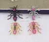 Pendant Necklaces 10pcs Metal Copper Cubic Zirconia Insect Ant Beads Paved Mix Color CZ For Jewelry Making