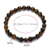 Pulsera de encanto de hilos pulseras Mujer clásico de piedra desgastada tigre tigre con cuentas pulseras de yoga para hombres joyas de cuerda elástica 2gs