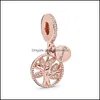 Alloy Fashion Heart Christmas Original Rose Gold Love Pendant Charm Diy Beads Fit Charms Bracelet Jewelry Drop Delivery Otudp