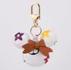 Mouse Design Car Keychain Favor Flower Bag Charm Jewelry Keyring Holder for Men Gift Fashion PU Leather Animal Key Chain