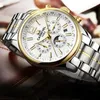 Montres-bracelets CARNAVAL Montre d'affaires Automatique Horloge Lumineuse Hommes Étanche Mécanique Top Marque Moon Phase Relogio Masculino 2023