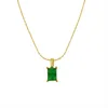 Chaînes européennes et américaines Chocker Green Crystal Zircon en acier inoxydable Chaîne Gold Collier Femmes Pendante Femme Jewelry