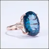 Кольцо для солистона Большое обнаженное графит голубые бриллиантовые украшения топаз драгоценный камень