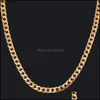 Chains Cuban Link Chain Necklace Curb For Men Jewelry Corrente De Prata Mascina Wholesale Miami Mens Vipjewel Drop Delivery Necklace Dhn2H