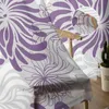 Curtain & Drapes Chrysanthemum Purple Texture Tulle Curtains For Living Room Bedroom Decoration Luxury Voile Valance Sheer KitchenCurtain