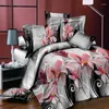 寝具セットは、美しい花のフルサイズのテキスタイル4ユニット/セットで家の羽毛布団と枕カバー用の3Dセット