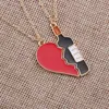 Chains Fashion Broken Red Heart And Wine Bottle Splice 2pcs/set Pendant Necklace Friends Forever Girlfriends Valentine's Day Gift