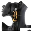 Bengelen kroonluchter eenvoudige geometrische acryl oorbellen voor vrouwen schildpad kleur luipaard print rec earring studs mode sieraden accesses dh5vvv