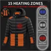 Jaktjackor 11/9 områden uppvärmd jacka USB elektrisk uppvärmning smart termostatkläder vattentät vinter varm vadderad päls
