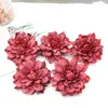 Decorative Flowers 10Pcs Dahlia Flower Heads Artificial For Home Decor Fall Wedding Party Wreath Silk Crafts Fake