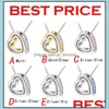 Pendant Necklaces Necklace Pendants Fashion Womens Heart Crystal Charm Chain Sier Plated Jewelry Chains Yydhhome Drop Delivery Dh1Ca