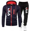 Survêtements pour hommes Solide Veste à glissière pour hommes Pull à capuche Pantalons de survêtement Sports Casual Jogger Sportswear 2 pièces Mâle Polaire Streetwear Ensembles 230204