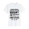 Men's T Shirts Fashion Printed Tshirt Never Underestimate Woman Corn Snake Shirt Customization Tees Top Mens Loose