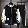 Survêtements pour hommes Printemps Automne Costume Mode décontractée Hommes Ensembles Veste de baseball Hip Hop Sports Deux pièces Costume Survêtements Ensembles de jeunes coréens Survêtement 230204