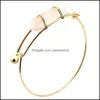 Bangle turquoise armbanden 6 kleuren vorm natuursteen verstelbaar voor vrouwen mode sieraden armband drop levering otwsn