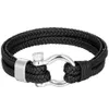 Pulseira masculina de aço inoxidável de marca de luxo frisada Zlxgirl joias vintage multicamadas mão pulseira de couro trançada cabeça de cavalo 230204