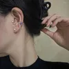 Brincos de costas Tamulo de cristal azul brilhante Taxada de manguito não piercing Brinco de clipe para mulheres estrela de strô Jóias de piercing de cartilagem falsa