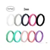 Band Rings Diamond Shape M Sile 10Colors/Lot Women Outdoor Sports Finger For Female Fashion Jewelry Gift Drop Delivery Otcvd