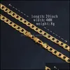 Chains 410Mm Gold Cuban Link Chain Necklace For Women Men 20 Inches Hip Hop Rapper Choker Fashion Jewelry Gift Drop Delivery Necklac Otgiz