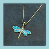 Hänge halsband Dragonfly Casual Halsband för kvinnor ins smycken vipjewel droppleveranshängen DHQ7M