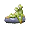 Party Decoration Adorable Sitting Frog Sculpture Housewarming Gift Smooth For Patio Balcony