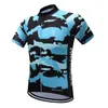 Racing Jackets unisex zomer fietsen jersey blauw camouflage anti-sweat snel droge droge rijtjes met korte mouwen aangepast/groothandel service