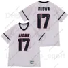 American College Football Wear South Broward Hollywood High School 17 Marquise Brown Lions-Trikot, Fußballmannschaft, Farbe Weiß, Sport, reine Baumwolle, genäht, atmungsaktiv, G