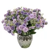 Flores decorativas 20 Flores Small LilaC Simulation Carnation Hydrangea Wedding Home Decoration Design Soft Fake