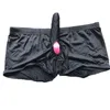 Underpants Men's Trunk Boxer Shorts Ice Silk Mens Underwear Men Sexy Elephant Nose Panties Hollow Scrotum Slip Exotic Man