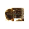 H￥rklipp Barrettes Europe Fashion Jewelry Womens Vintage Peacock Hairpin Clip Colorf Rhinestone Bobby Pin Lady Barrette Drop Del Dhlpn