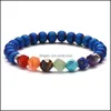 Beaded Strengen 7 Chakra Charm Armbanden Voor Vrouwen Mannen Colorf Natuursteen Genezing Kristallen Kralen Kettingen Wrap Bangle Mode Yoga D Otnrt