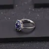 Cluster-Ringe Gem's Ballet 1,89 ct natürlicher blauer Saphir-Edelstein-Ring 925 Sterling Silber Blumen klassisch für Frauen Party Feiner SchmuckC