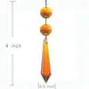 Dekorativa figurer 10st/Lot Amber 55mm Crystal Icicle U-Drop Prisms Chandelier Parts Pendant Glass Pärlor Suncatcher Party Wedding Decor