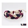 Charm Bracelets Ethnic Colored Cotton Fabric Hand Rope Hit Color Pattern Bracelet Anklet Accessories Nanashop Drop Delivery Jewelry Dhqzc