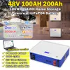 48V 100Ah 200Ah Powerwall LiFePO4 Battery Pack 51.2V 5KWh 10KWh Built-in 16S 100A BMS RS485 CAN 10 Years Lifespan