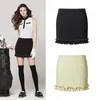 Tennis Skirts Womens Pleated Golf Skirt female British style highend bag hip skirt lace culottes ladies temperament short 230203