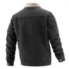 Men's Jackets 2023 Velvet Thick Denim Jacket Men Casual Lapel Cotton Jeans Fur Collar Warm Winter Mens And Coats