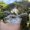 Nuevo dise￱o de forma de tanque ￺nico tuber￭as de fumar bonos de vidrio tuber￭as de agua Pyrex bongas con plataformas de aceite de plataforma de vaso de precipitados de 10 mm de 10 mm
