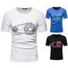 Polos masculinos YT035 Casa de verão Chave de moda europeia Camiseta de decote redonda de decote redonda camiseta de manga meia