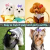 Dog Apparel 20pcs Dot Style Pet Large Bows Hair Diamond Accessories Rubber Bands Decorate For Small