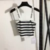 Femmes Sexy Knits Top Fashion Stripe Vest Respirant Sling Gilets Summer Sport Tops Yoga Tee