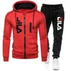 Survêtements pour hommes Solide Veste à glissière pour hommes Pull à capuche Pantalons de survêtement Sports Casual Jogger Sportswear 2 pièces Mâle Polaire Streetwear Ensembles 230204