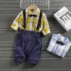 Clothing Sets Spring Autumn Infant Clothes Suits Baby Girl Boys Fashion Blouses Overalls Bib Pants 2Pcs/Set Kid Children Costume