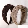 Hoofdbanden mode vrouwen hoofdband warme herfst herfst winter haarband geplooide hoofddeksels vaste kleur casual haaraccessoires drop levering jood dhvpy