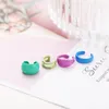 Boucles d'oreilles à dos en résine couleur bonbon, Clip de Cartilage pour femmes et filles, manchette en acrylique, faux empilables, bijoux cadeaux, 4 pièces/ensemble