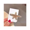 Klipsy do włosów Barrettes Modna biżuteria Perły Rhinstone Starfish Clip Barrette Women Girls Hair Spin