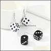 Dangle Chandelier Personality Funny Acrylic 3D Dice Earrings Cool Punk Drop Earring Tassel Women Men Jewelry Delivery Otbme